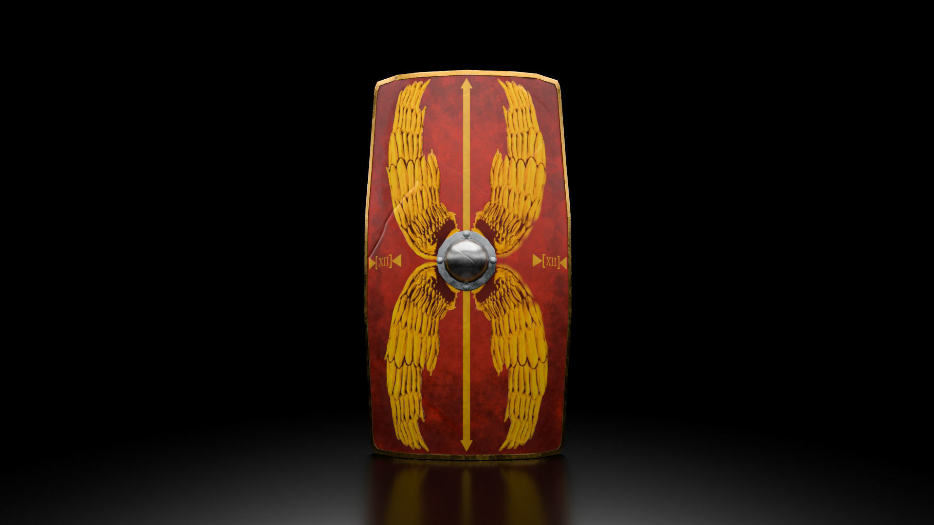 Roman Shield Scutum Low-poly 3D model_1