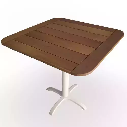 Wooden Table And Metallic Legs