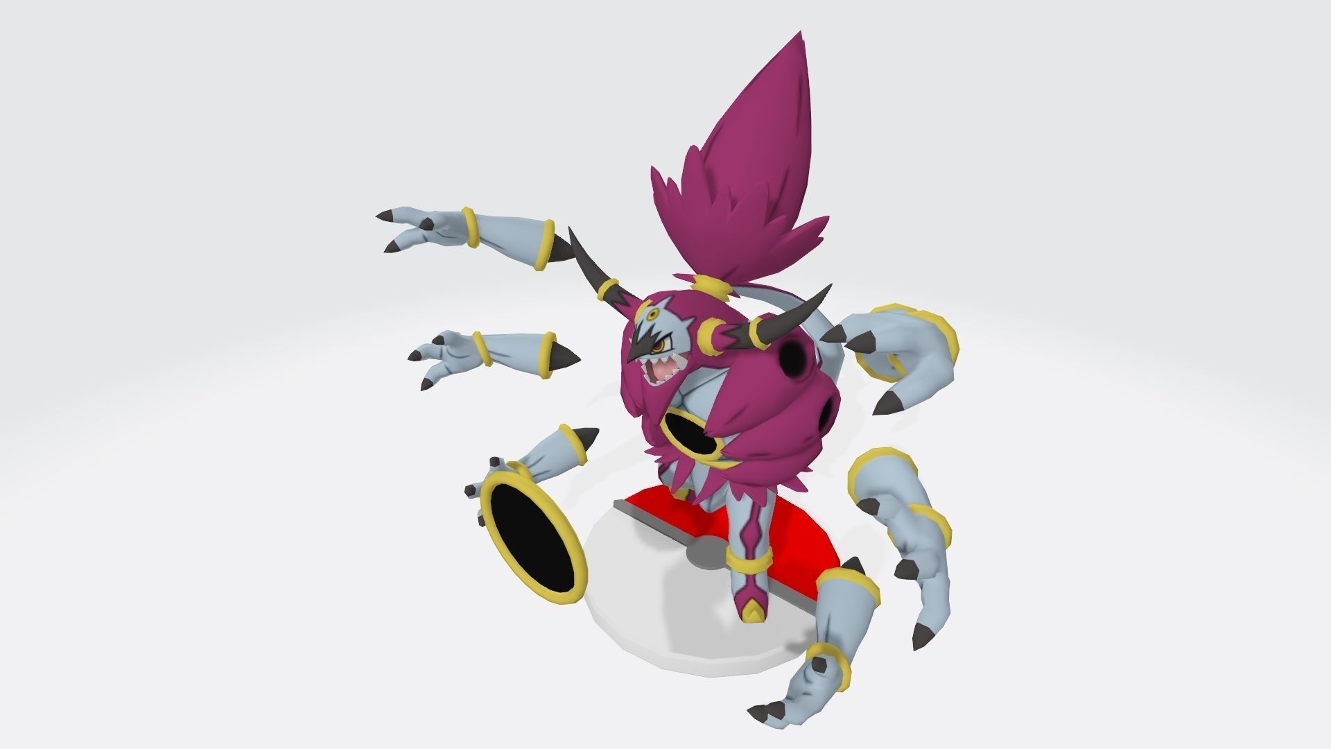 Hoopa character with tail 3D print model_9