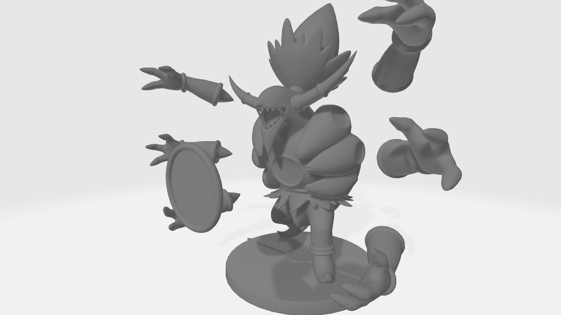 Hoopa character with tail 3D print model_11