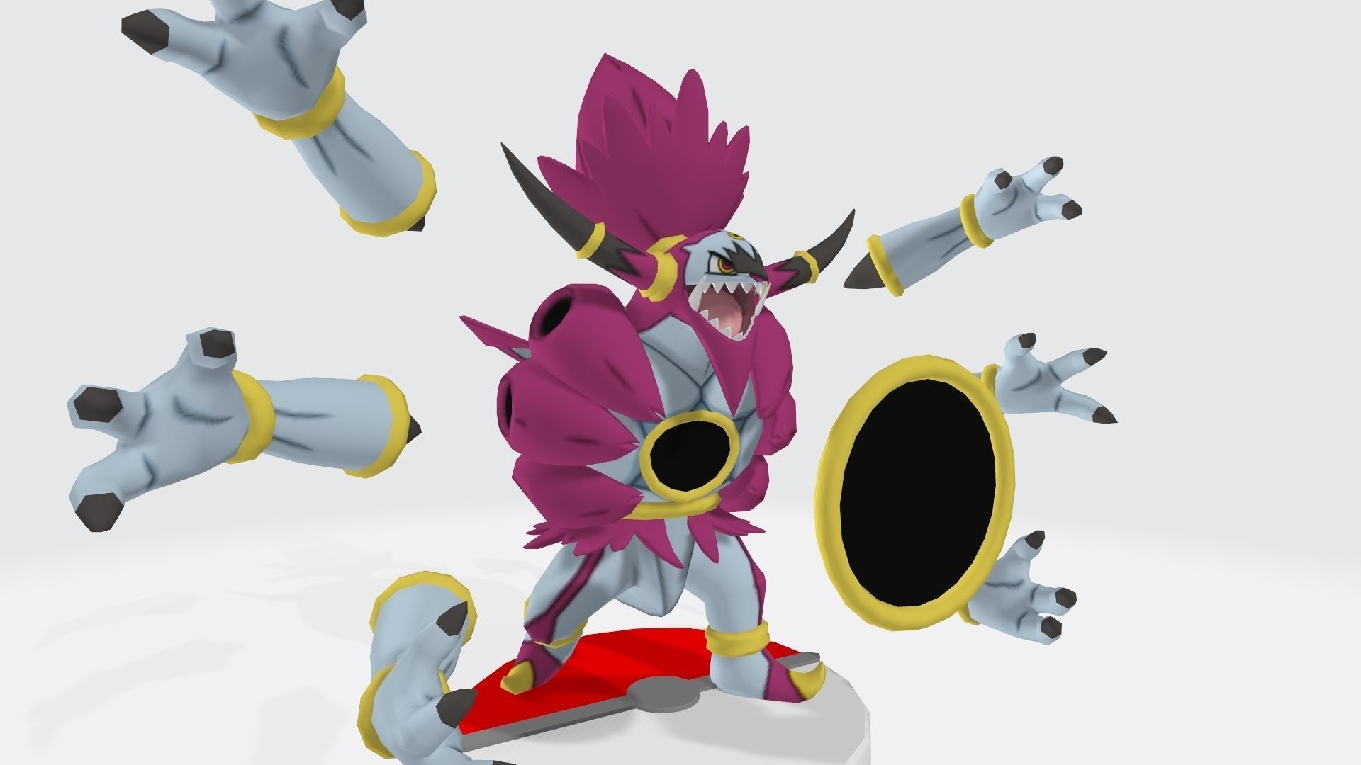 Hoopa character with tail 3D print model_5