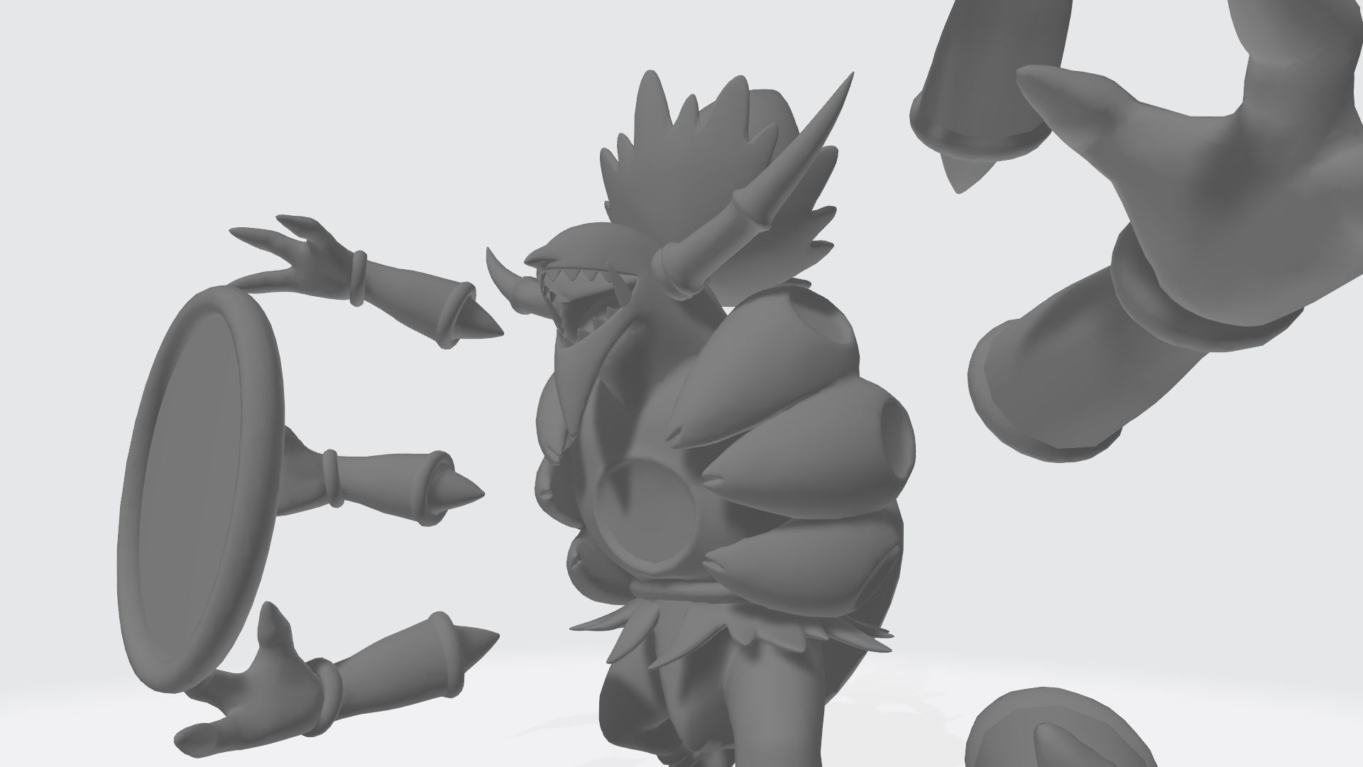 Hoopa character with tail 3D print model_16