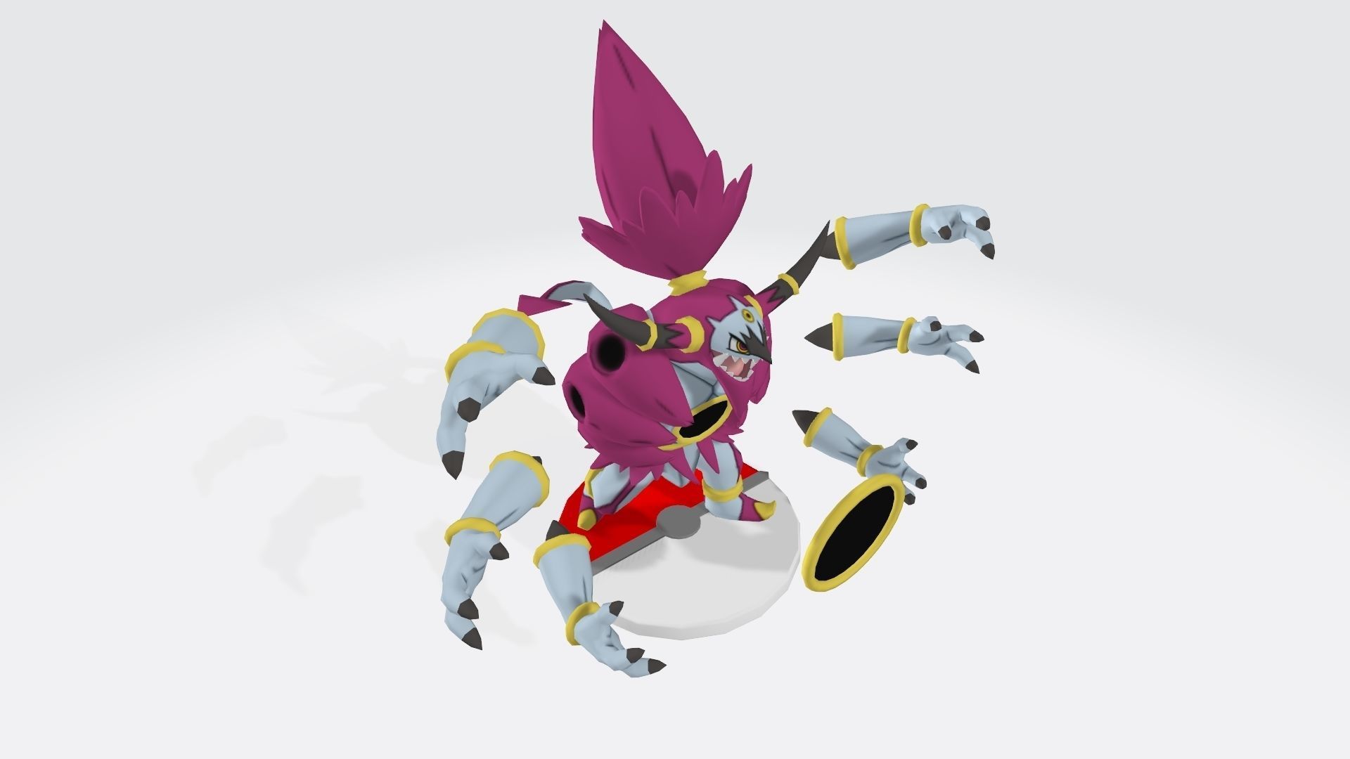 Hoopa character with tail 3D print model_8