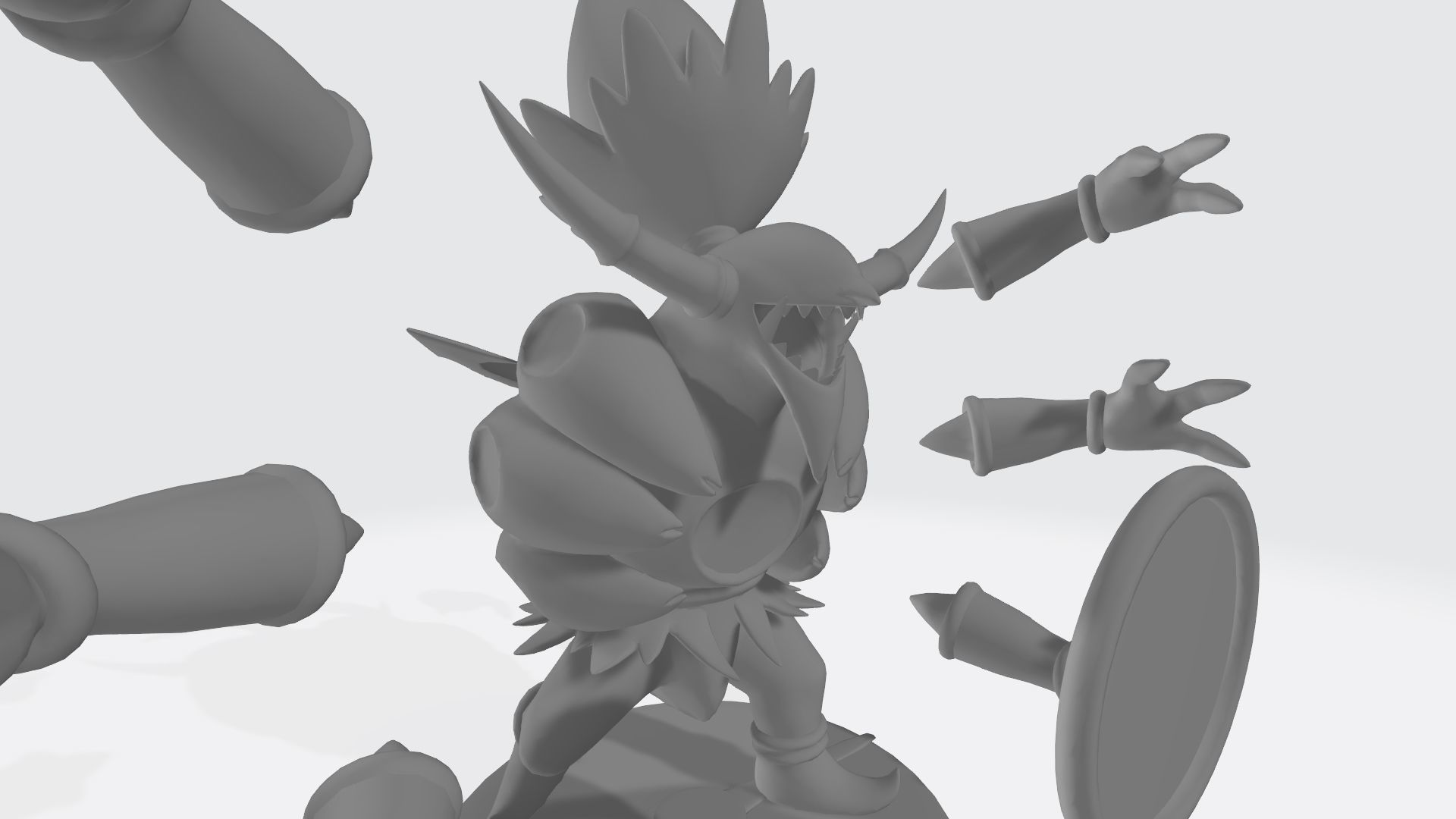 Hoopa character with tail 3D print model_15