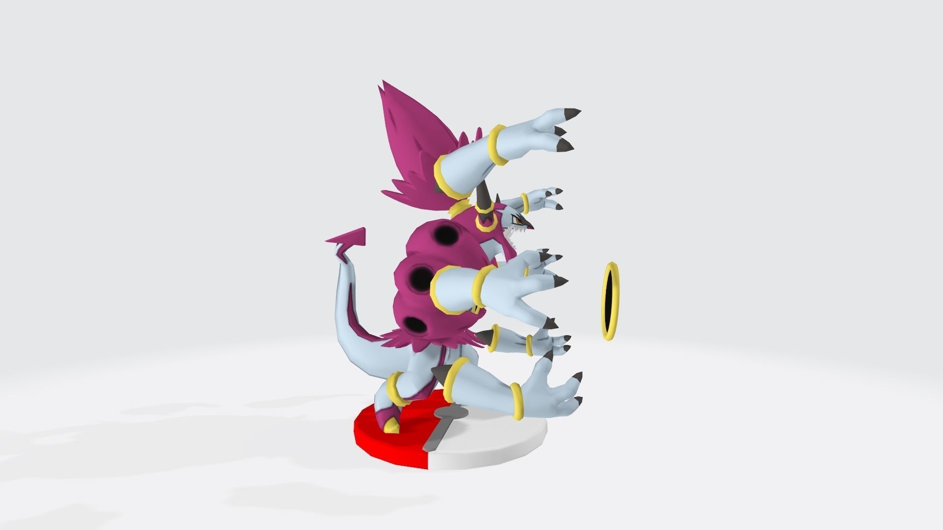 Hoopa character with tail 3D print model_4