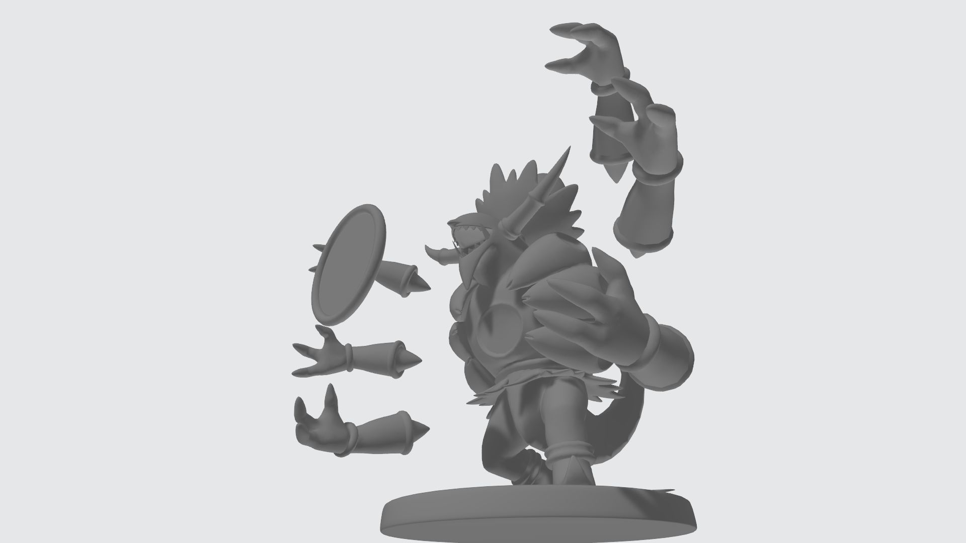 Hoopa character with tail 3D print model_13