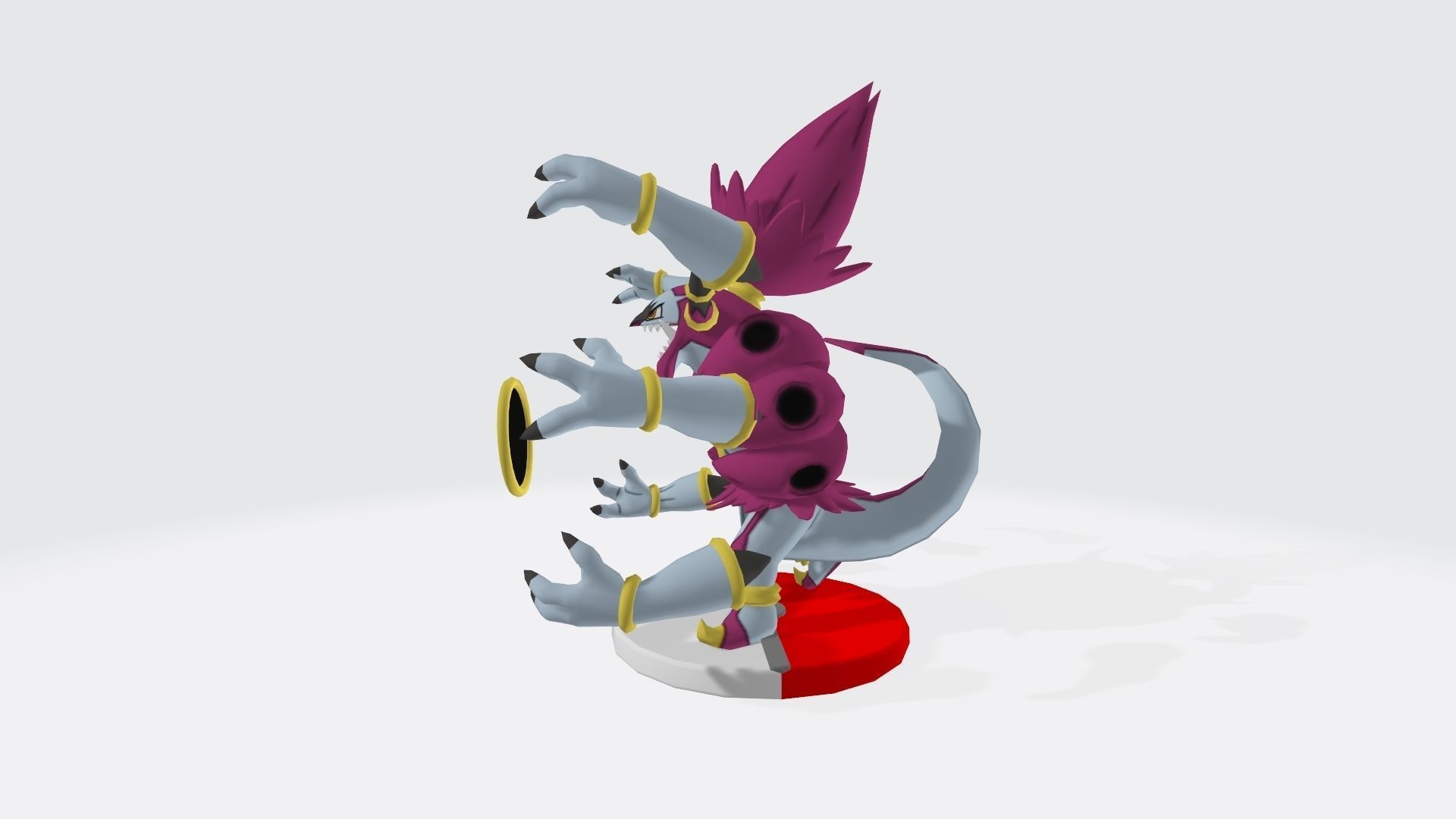 Hoopa character with tail 3D print model_2