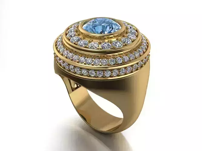 Round stone pyramid ring 436