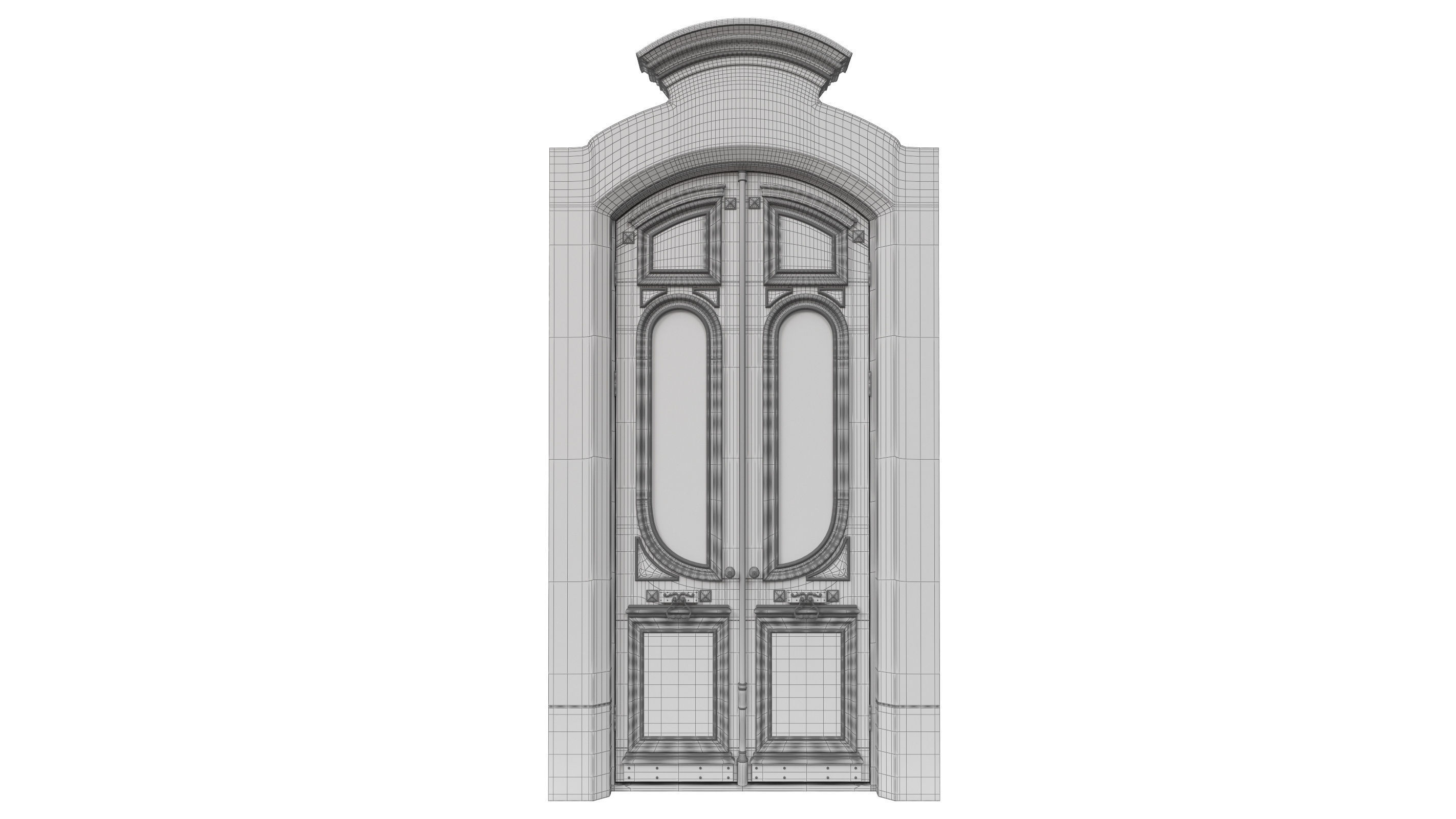 Entrance classic door 49 3D model_9