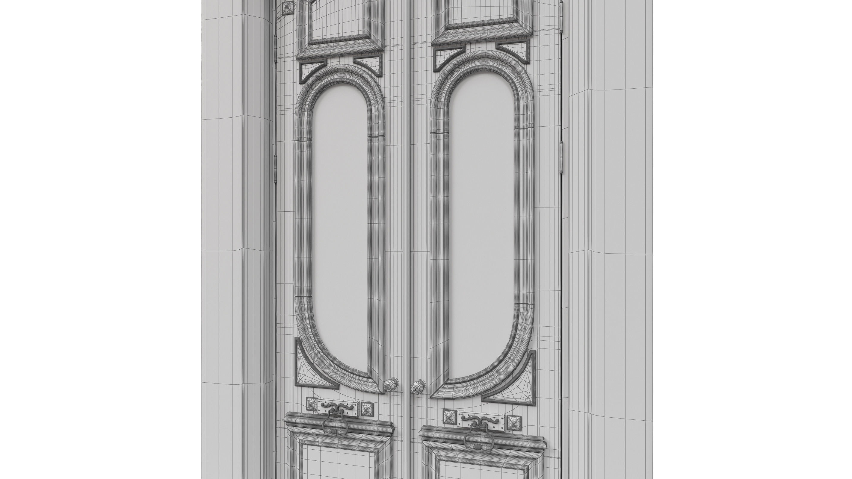 Entrance classic door 49 3D model_7