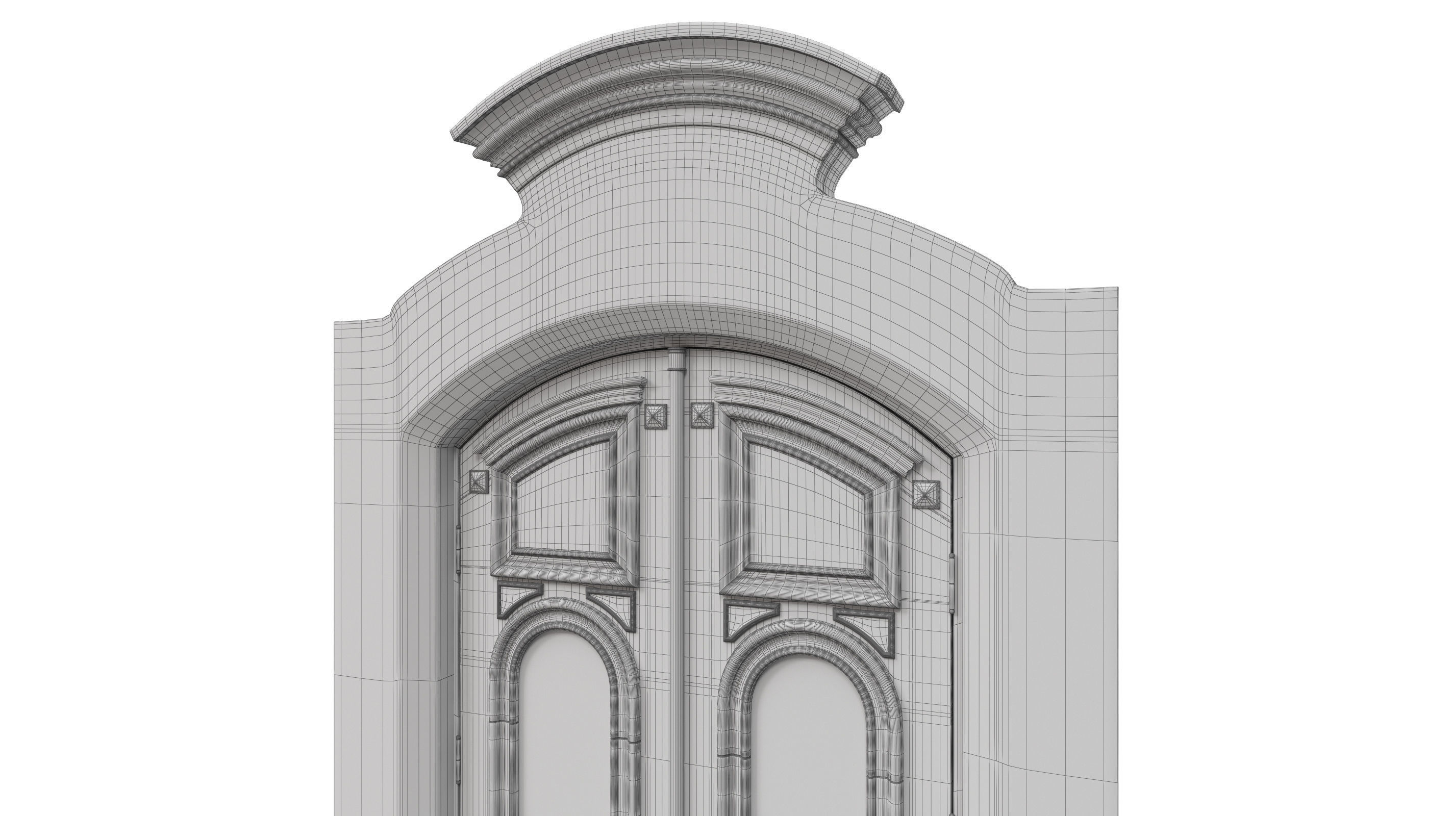 Entrance classic door 49 3D model_6