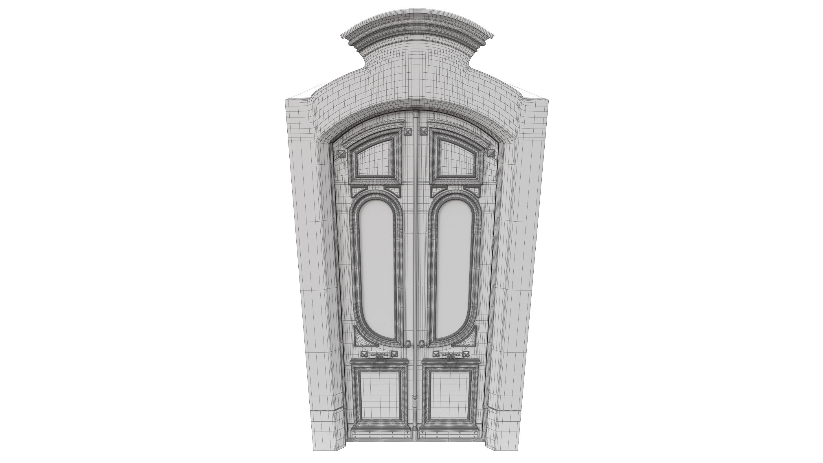 Entrance classic door 49 3D model_10