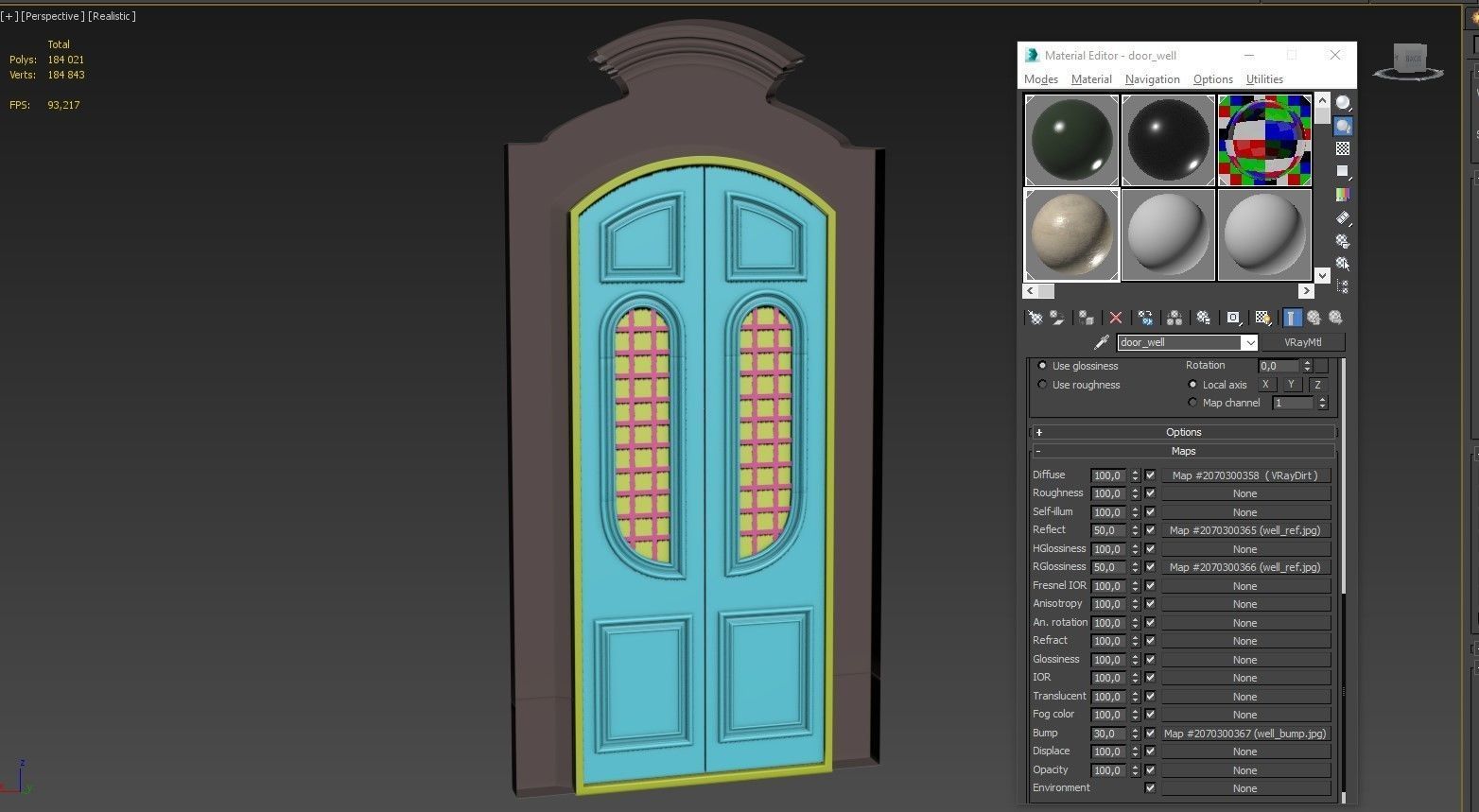 Entrance classic door 49 3D model_12