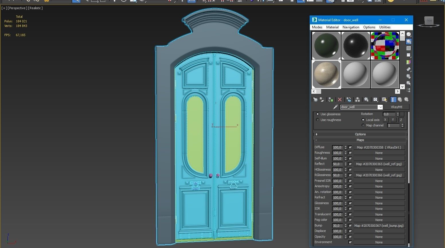 Entrance classic door 49 3D model_13