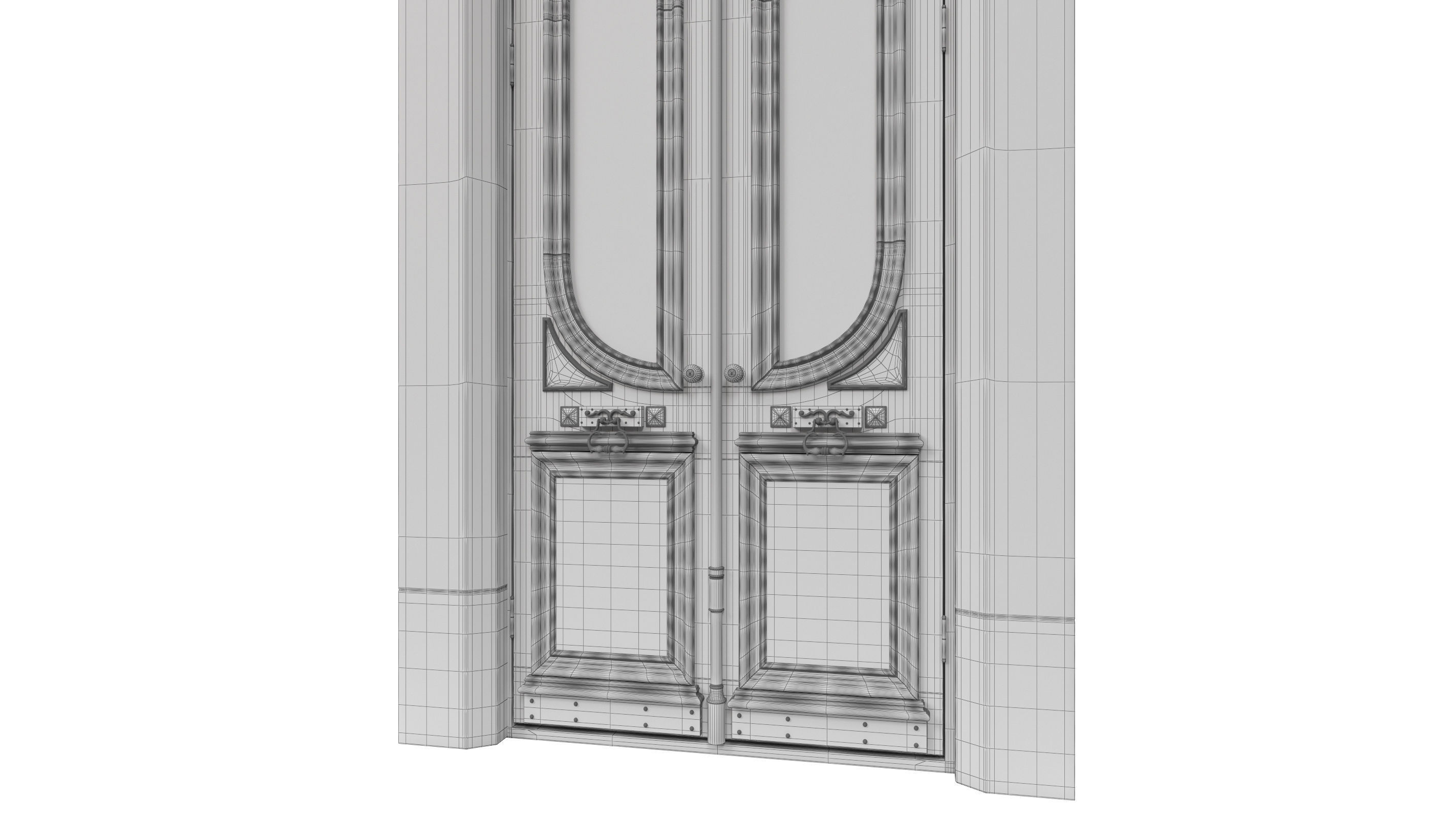 Entrance classic door 49 3D model_8