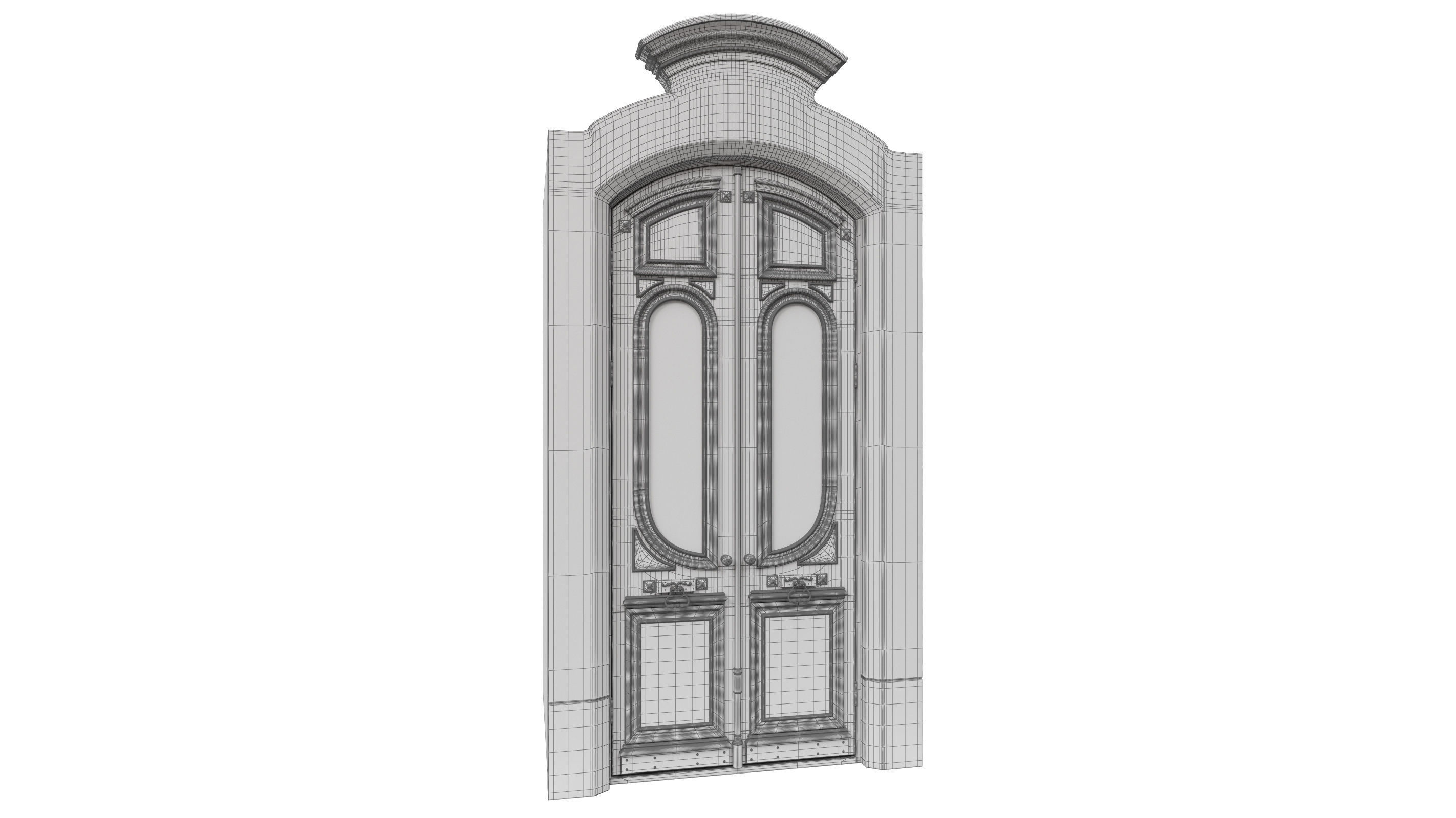 Entrance classic door 49 3D model_11