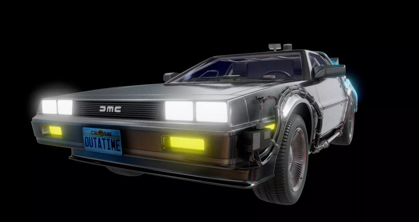 DeLorean DMC-12 Back To The Future episode 1 3D model_0