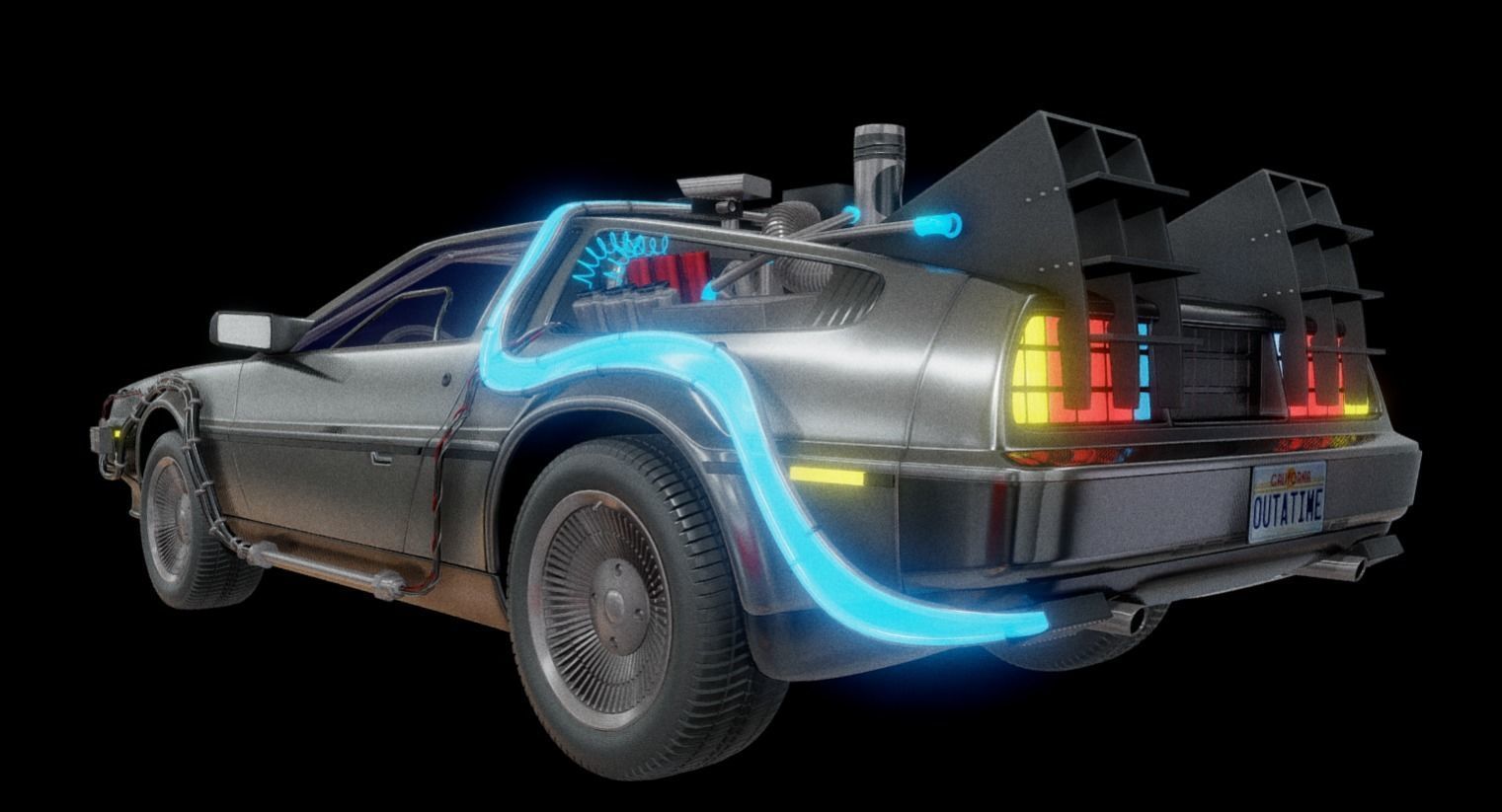 DeLorean DMC-12 Back To The Future episode 1 3D model_2