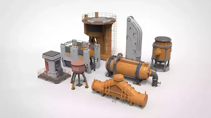 sci fi props 4 3D model