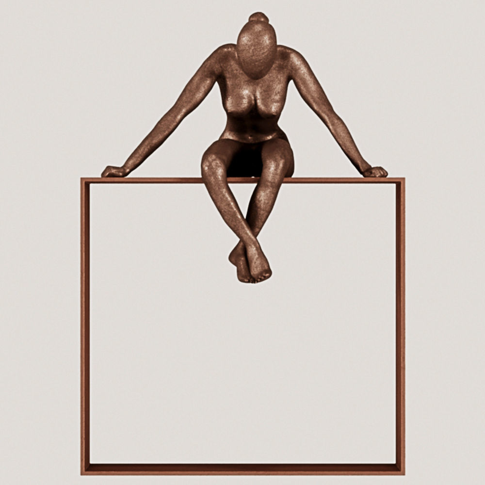 Sitting Lady Statue 3D print model_2