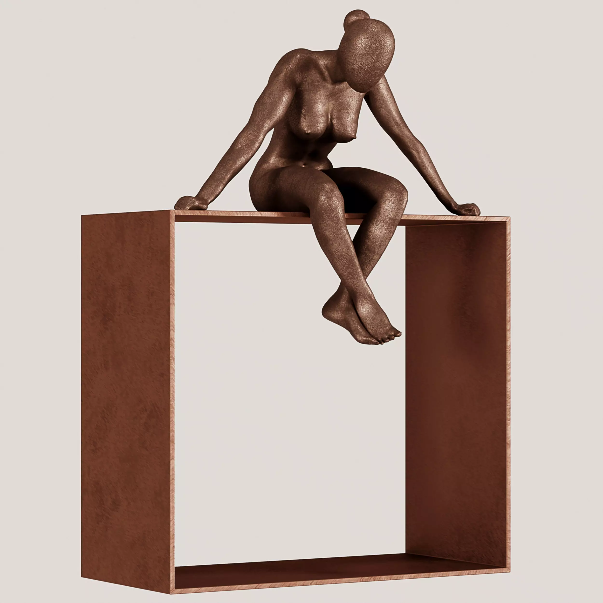 Sitting Lady Statue 3D print model_0