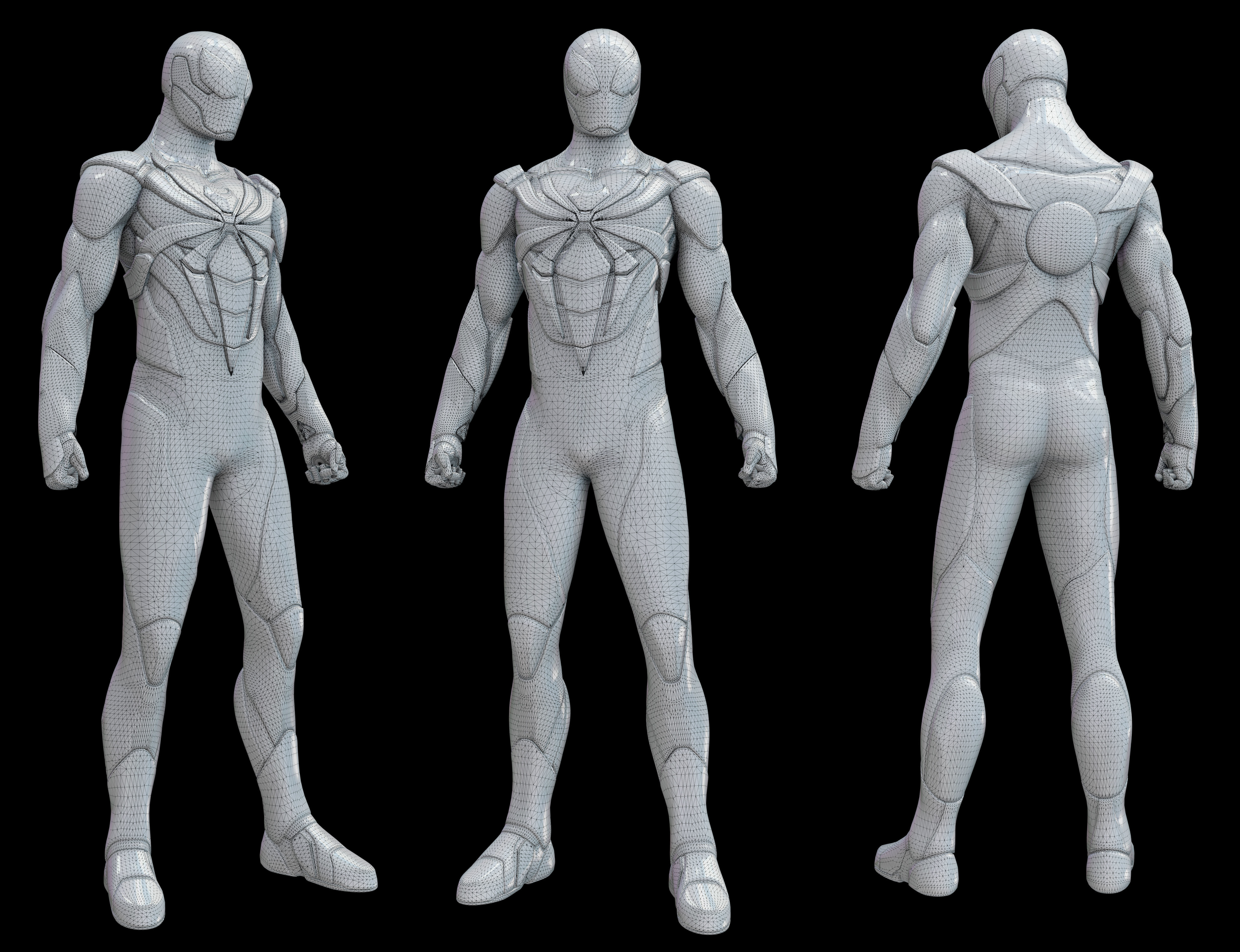 Iron-Spiderman Classic Suit Insomniac Games Low-poly 3D model_4