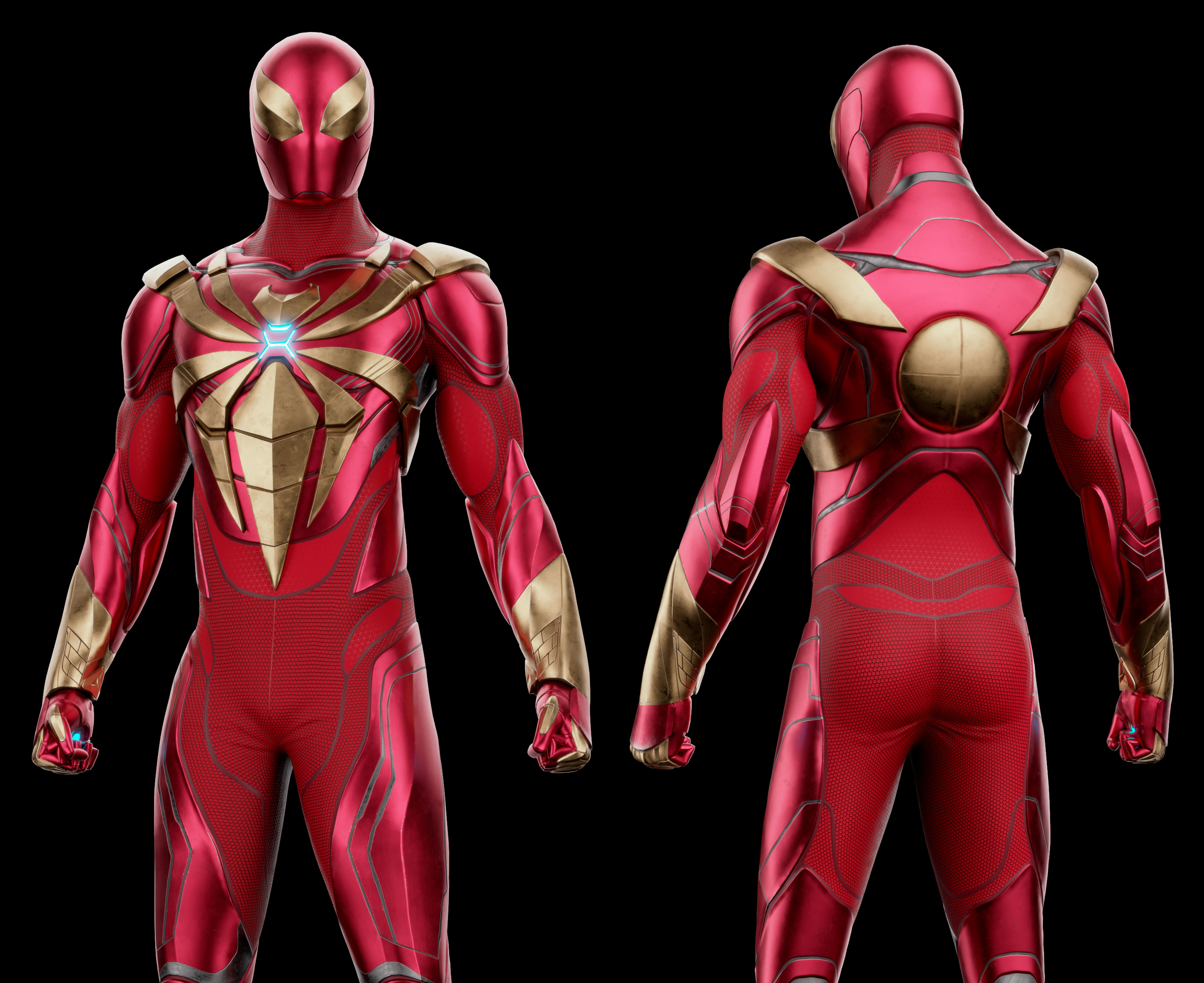 Iron-Spiderman Classic Suit Insomniac Games Low-poly 3D model_12
