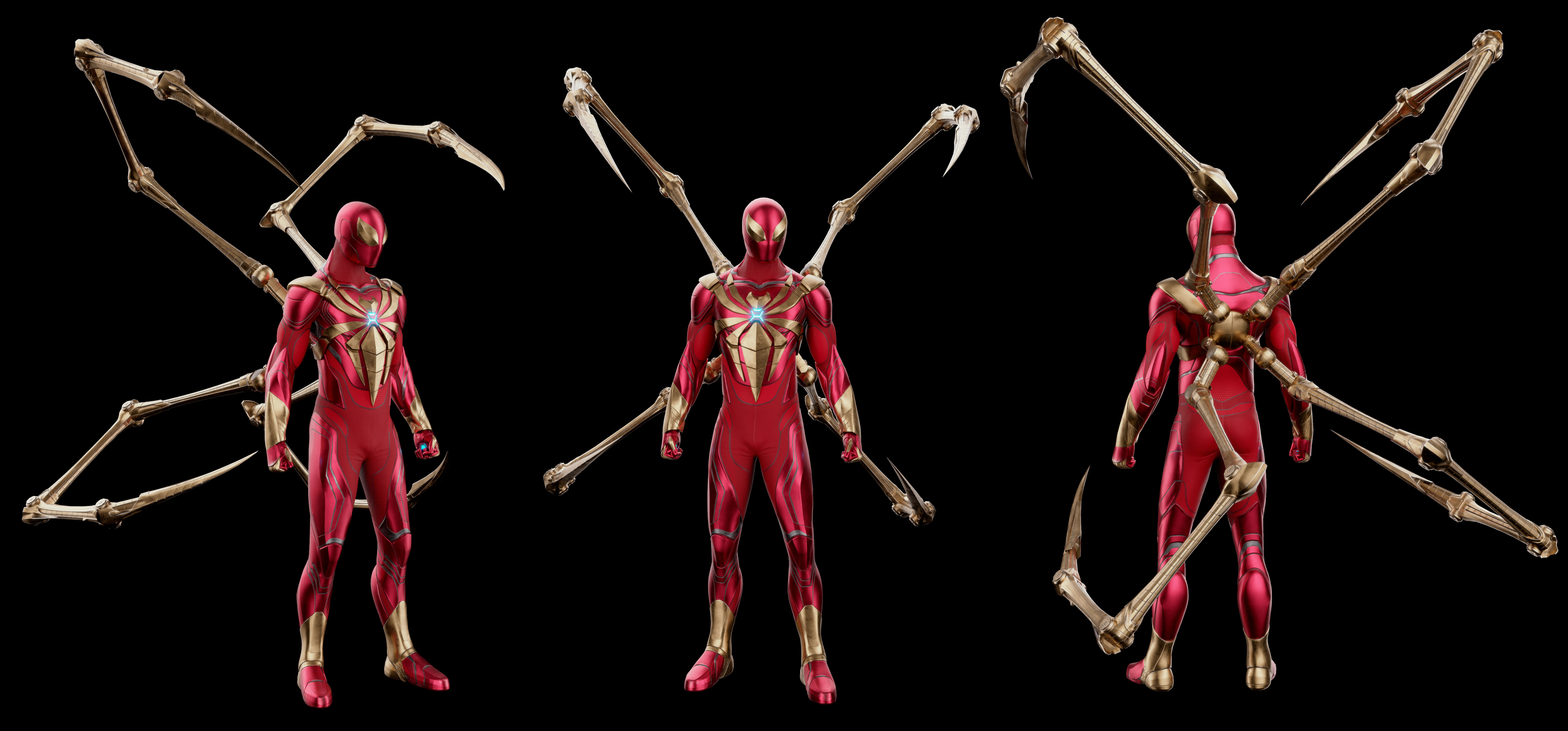 Iron-Spiderman Classic Suit Insomniac Games Low-poly 3D model_3
