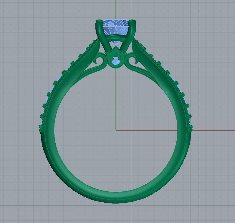 Engagement ring  3D print model_3