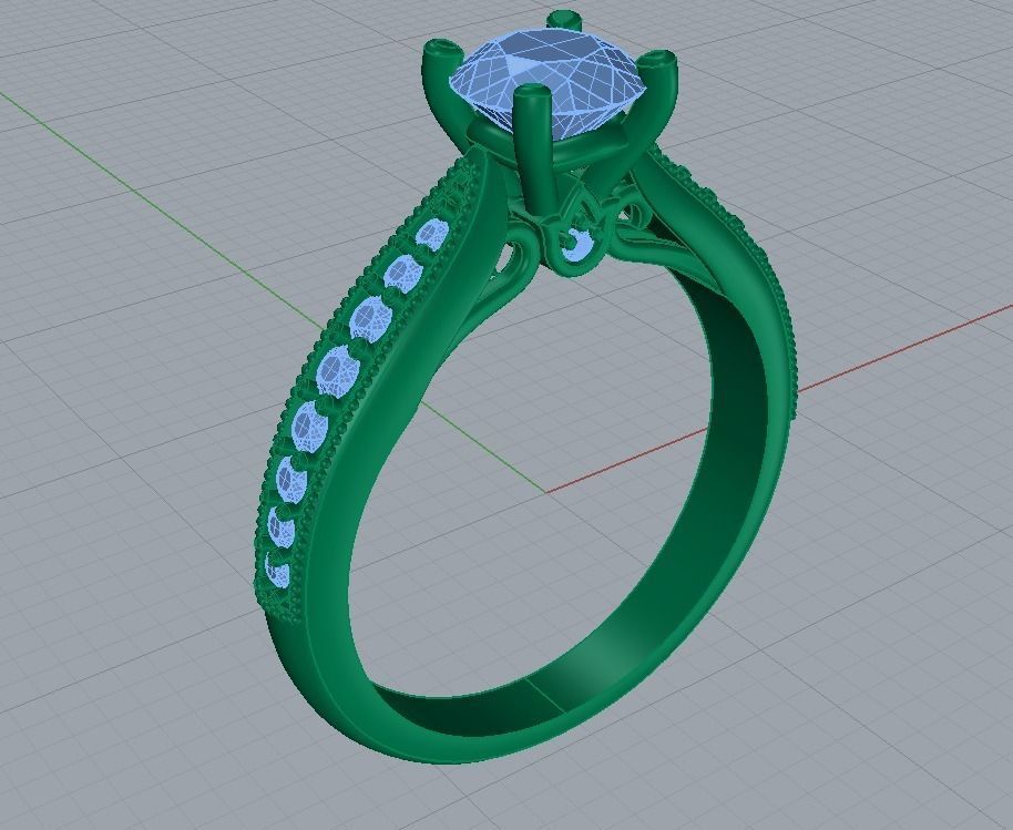 Engagement ring  3D print model_2