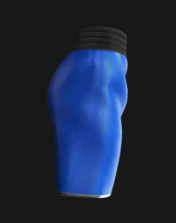 Boxing Shorts - Blue Low-poly 3D model_5