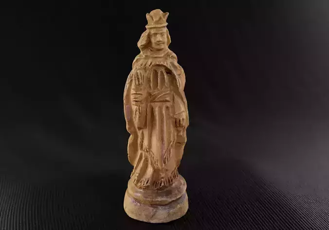 Wood Chess Pawn Handmade - Chessboard A - White Queen 01 -