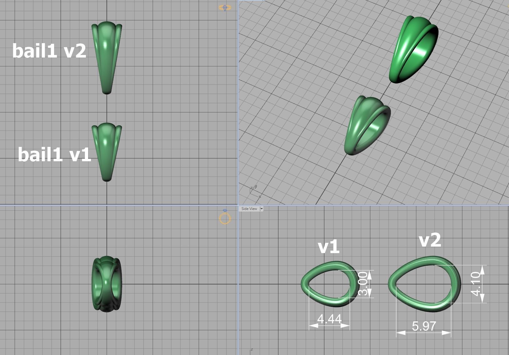 Safety Pin Diamond Necklace Pendant printable 3dmodel 3D print model_17