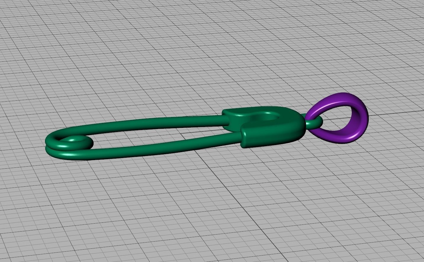 Safety Pin Diamond Necklace Pendant printable 3dmodel 3D print model_13