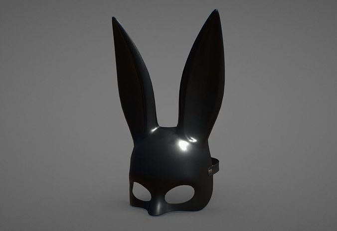 Black Rabbit-Bunny Facemask Low-poly 3D model