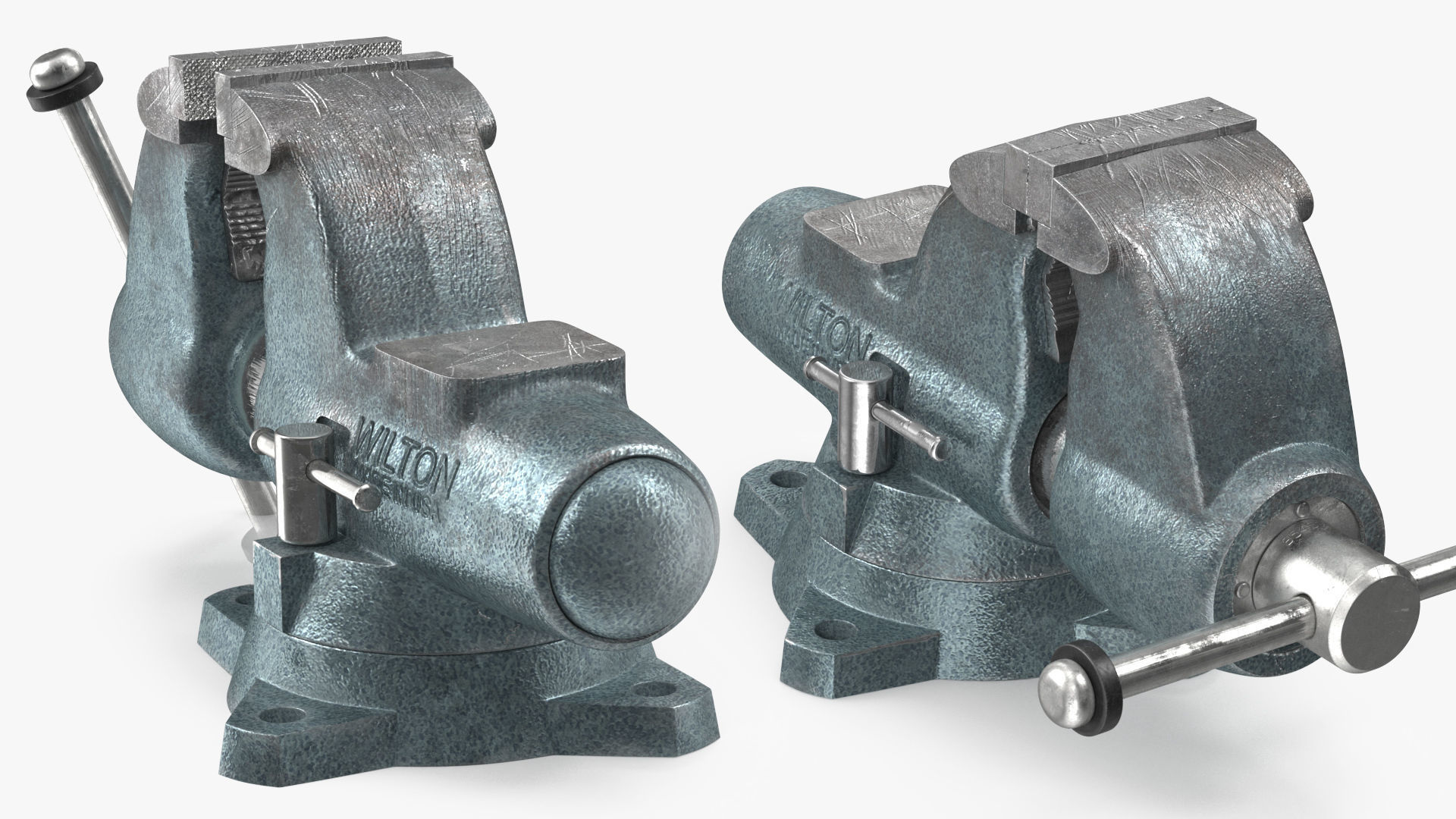 Wilton Pipe Bench Vise Dusty Rigged 3D model_14