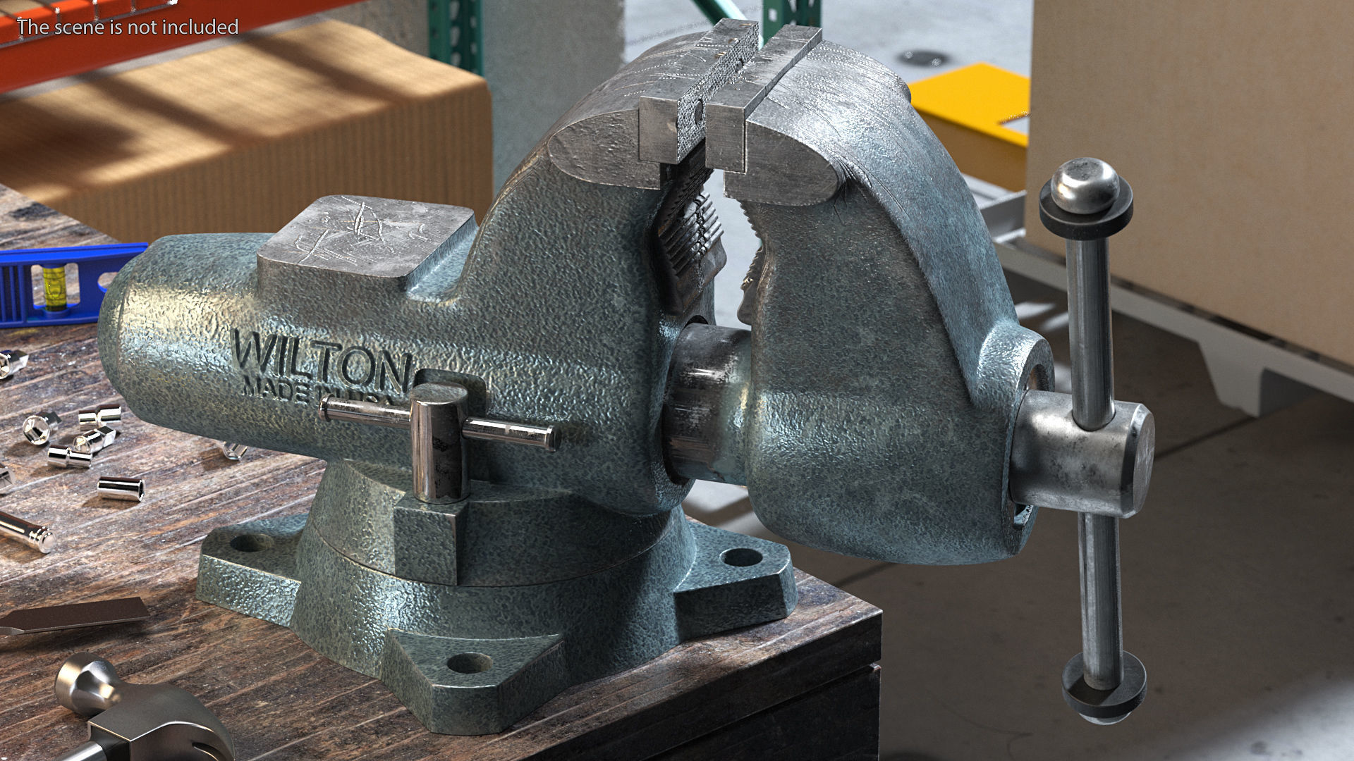 Wilton Pipe Bench Vise Dusty Rigged 3D model_3
