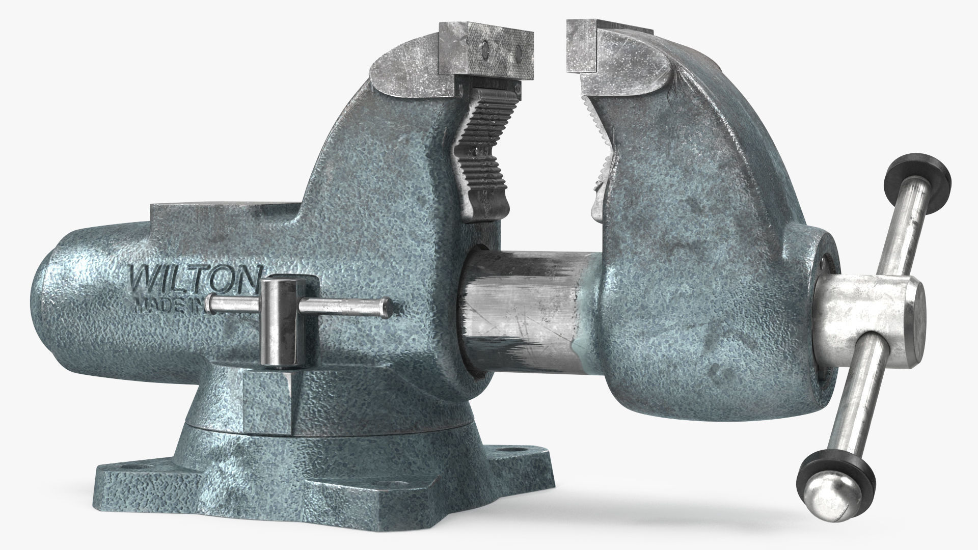 Wilton Pipe Bench Vise Dusty Rigged 3D model_1