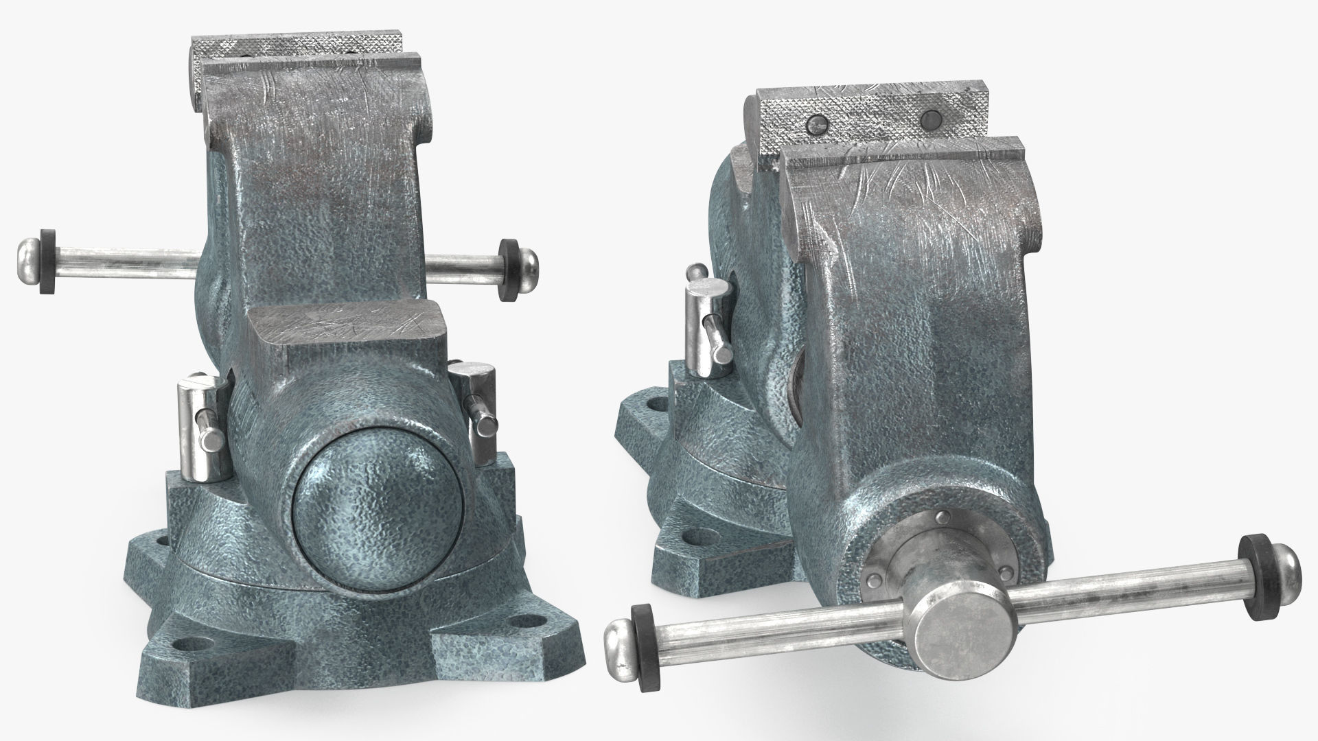 Wilton Pipe Bench Vise Dusty Rigged 3D model_15