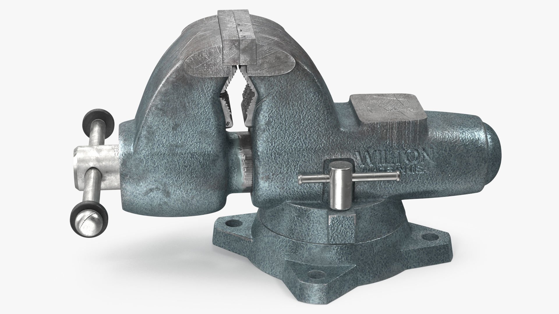 Wilton Pipe Bench Vise Dusty Rigged 3D model_12