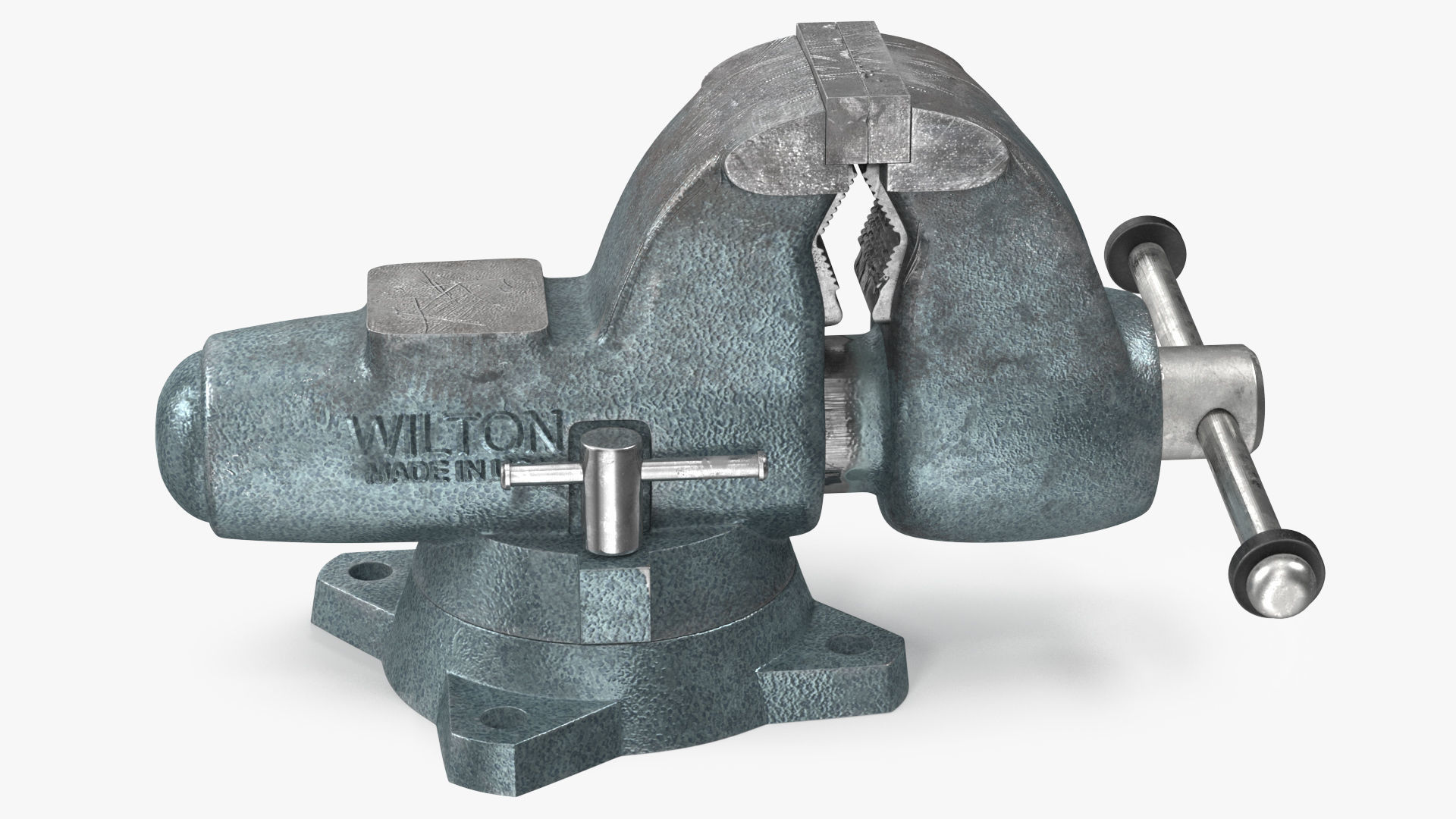 Wilton Pipe Bench Vise Dusty Rigged 3D model_13
