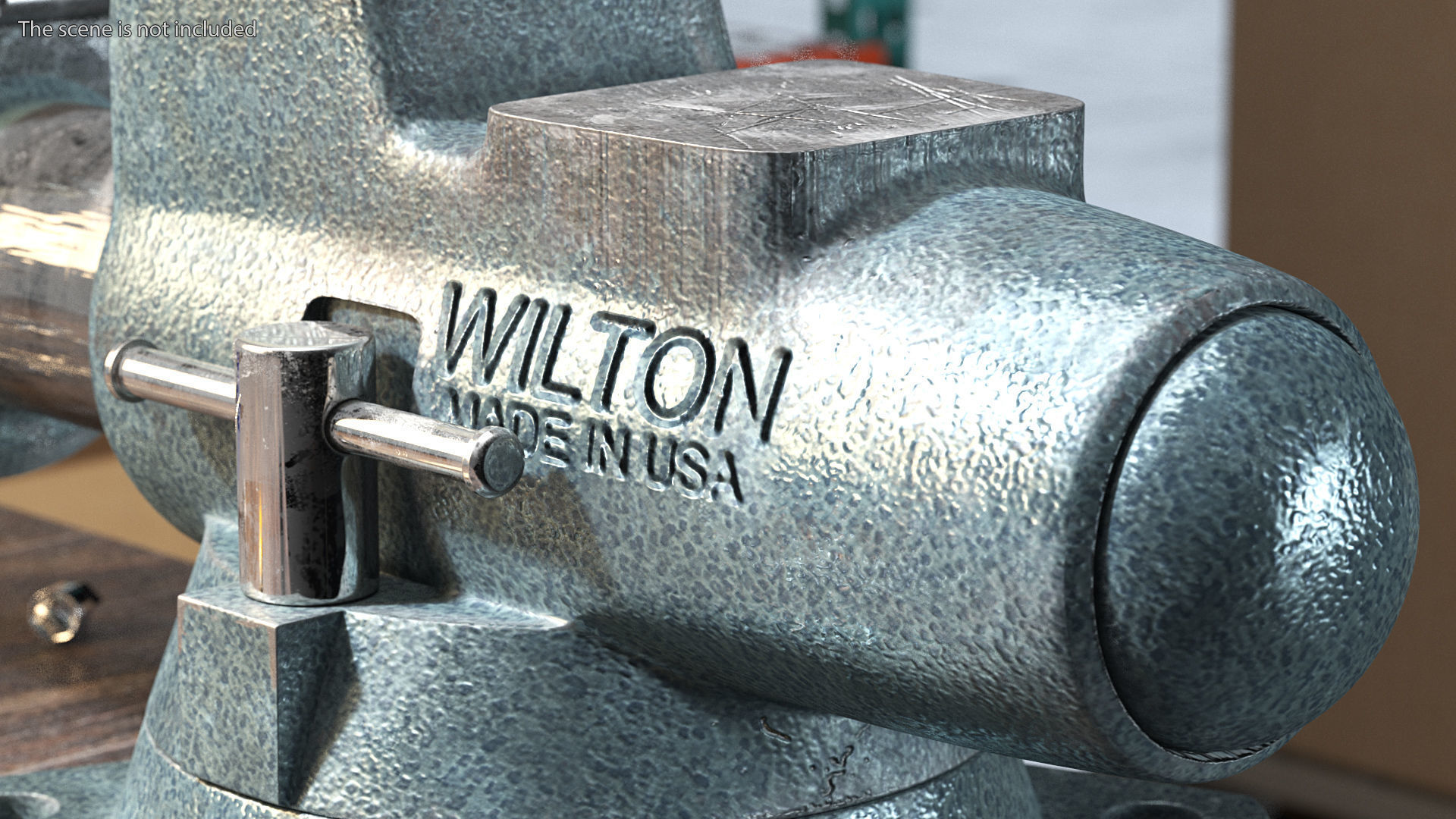 Wilton Pipe Bench Vise Dusty Rigged 3D model_8