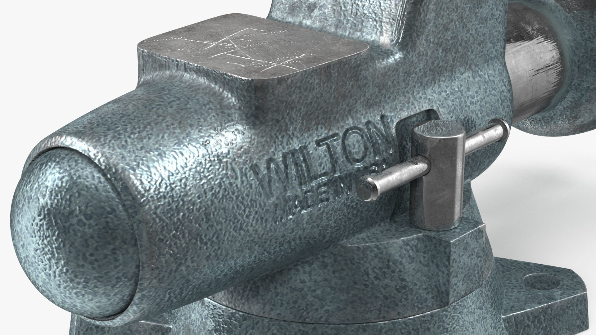 Wilton Pipe Bench Vise Dusty Rigged 3D model_19