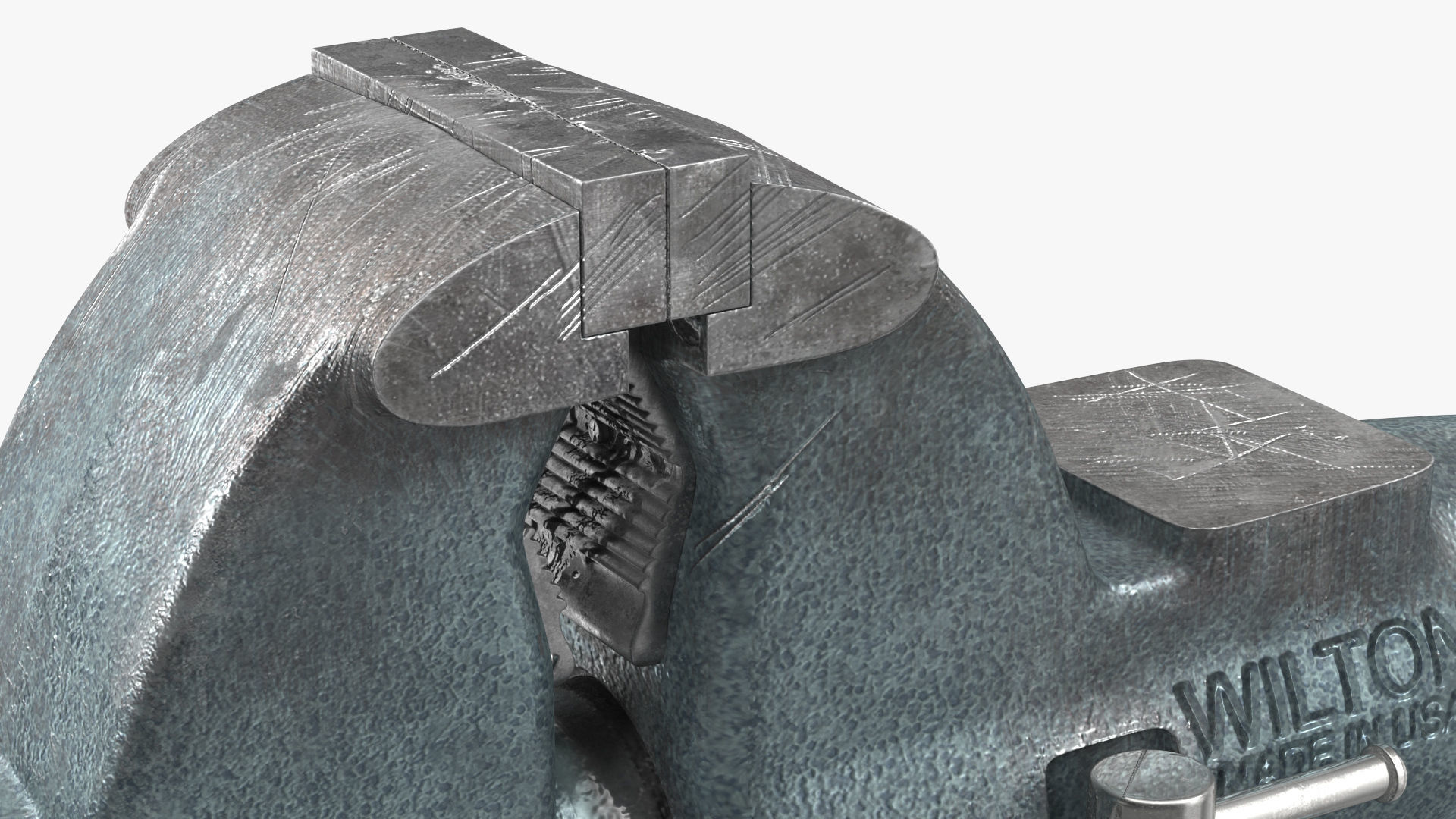 Wilton Pipe Bench Vise Dusty Rigged 3D model_16