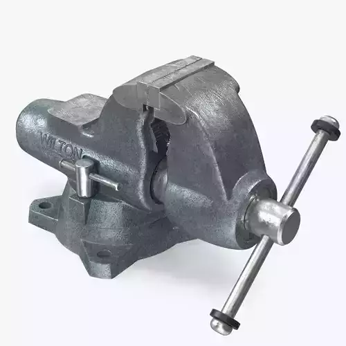 Wilton Pipe Bench Vise Dusty Rigged 3D model