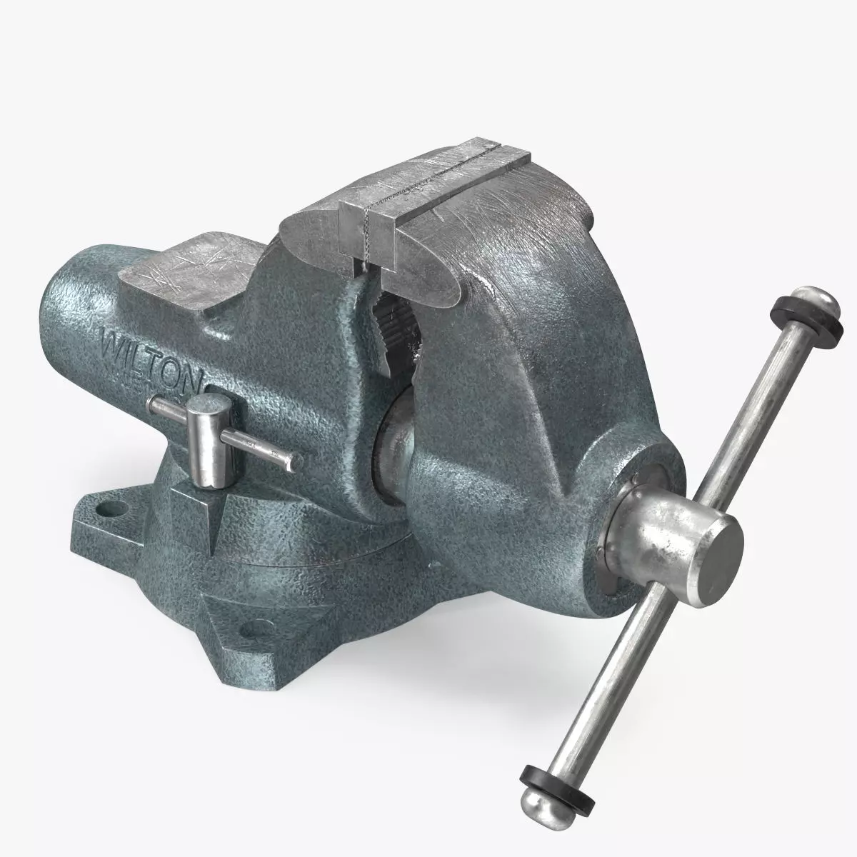 Wilton Pipe Bench Vise Dusty Rigged 3D model_0