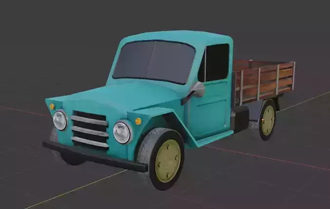 Rastrojero old truck with wooden bed Low-poly 3D model