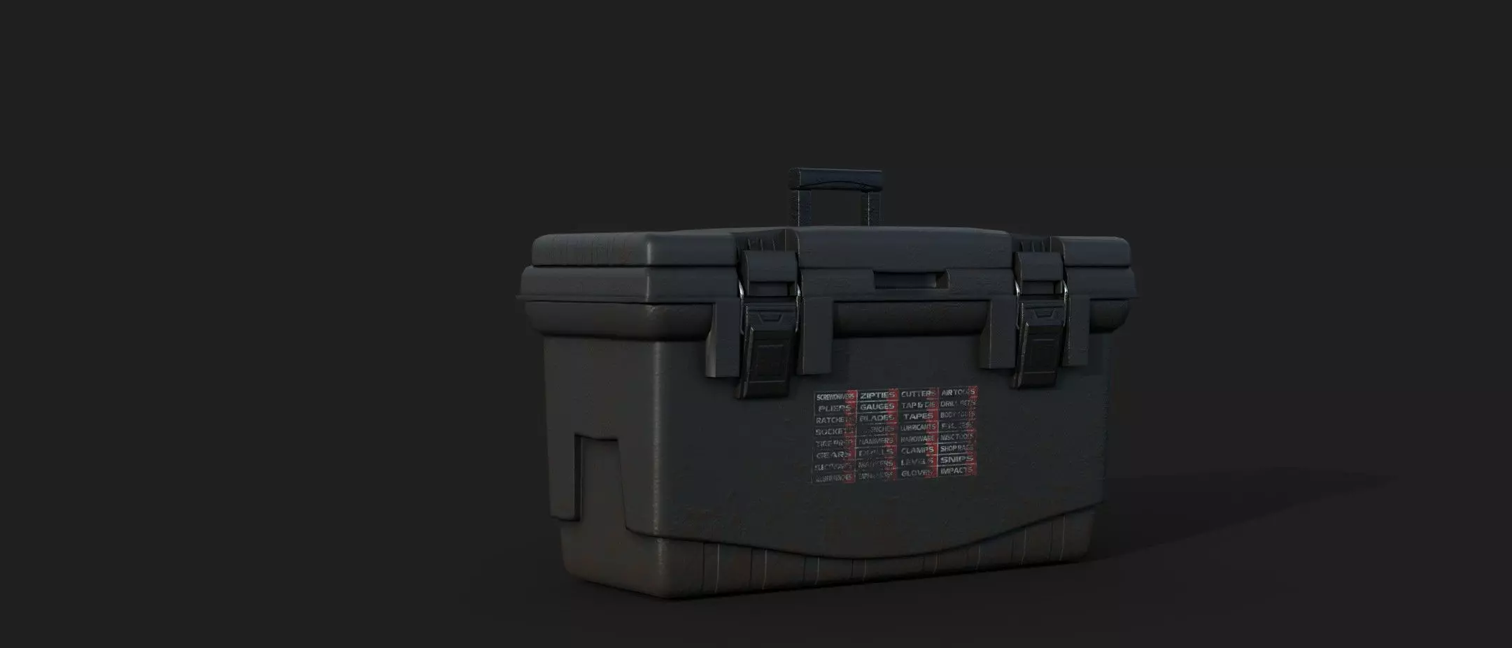Worn out Tool Box Low-poly 3D model_0
