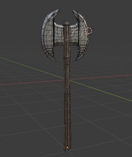 War Axe v1 Low-poly 3D model_8