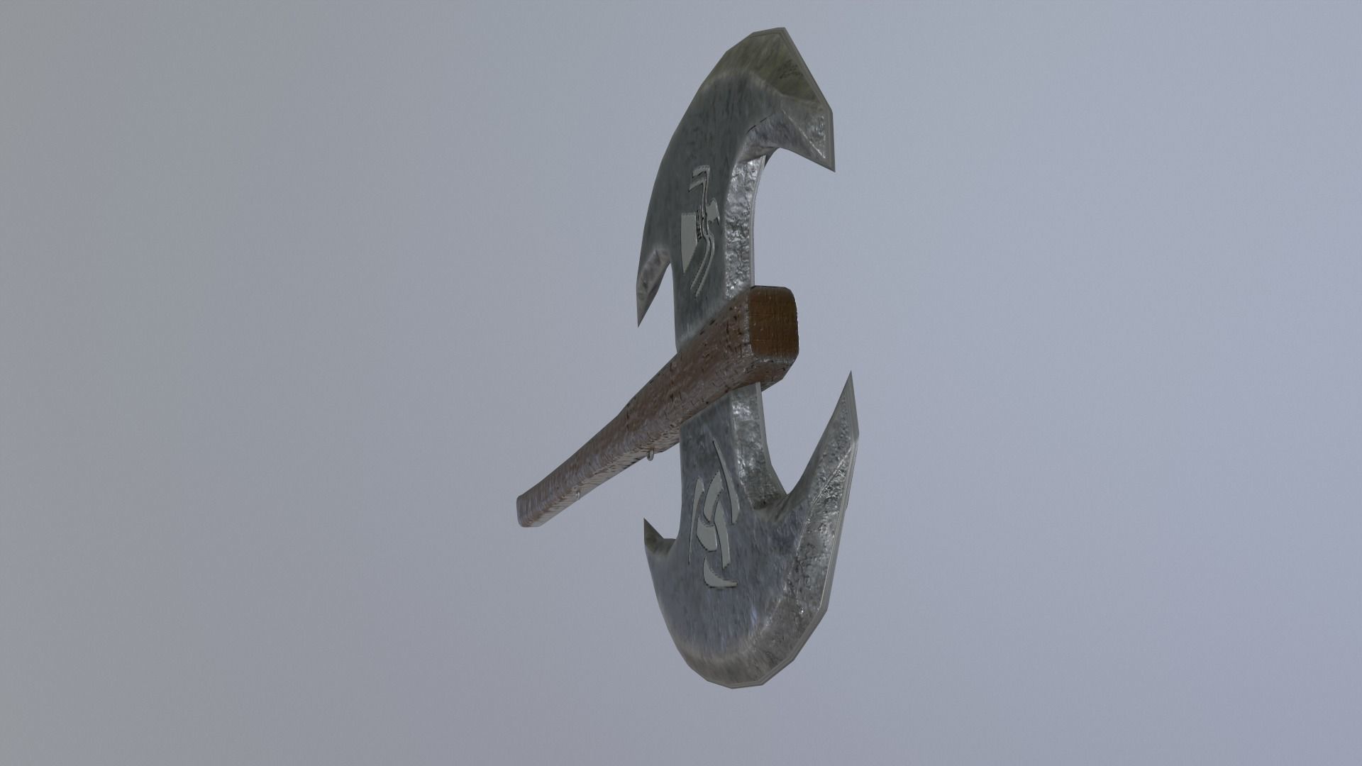 War Axe v1 Low-poly 3D model_3
